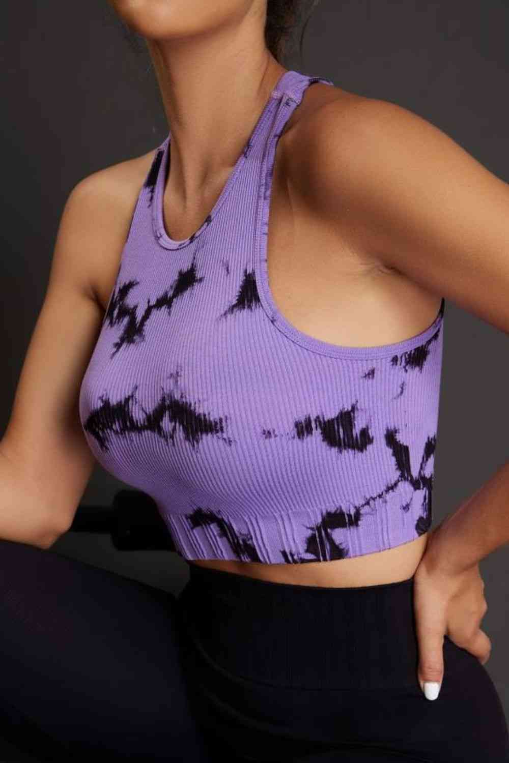 Tie-dye Cropped Round Neck Tank Top - Ladyez