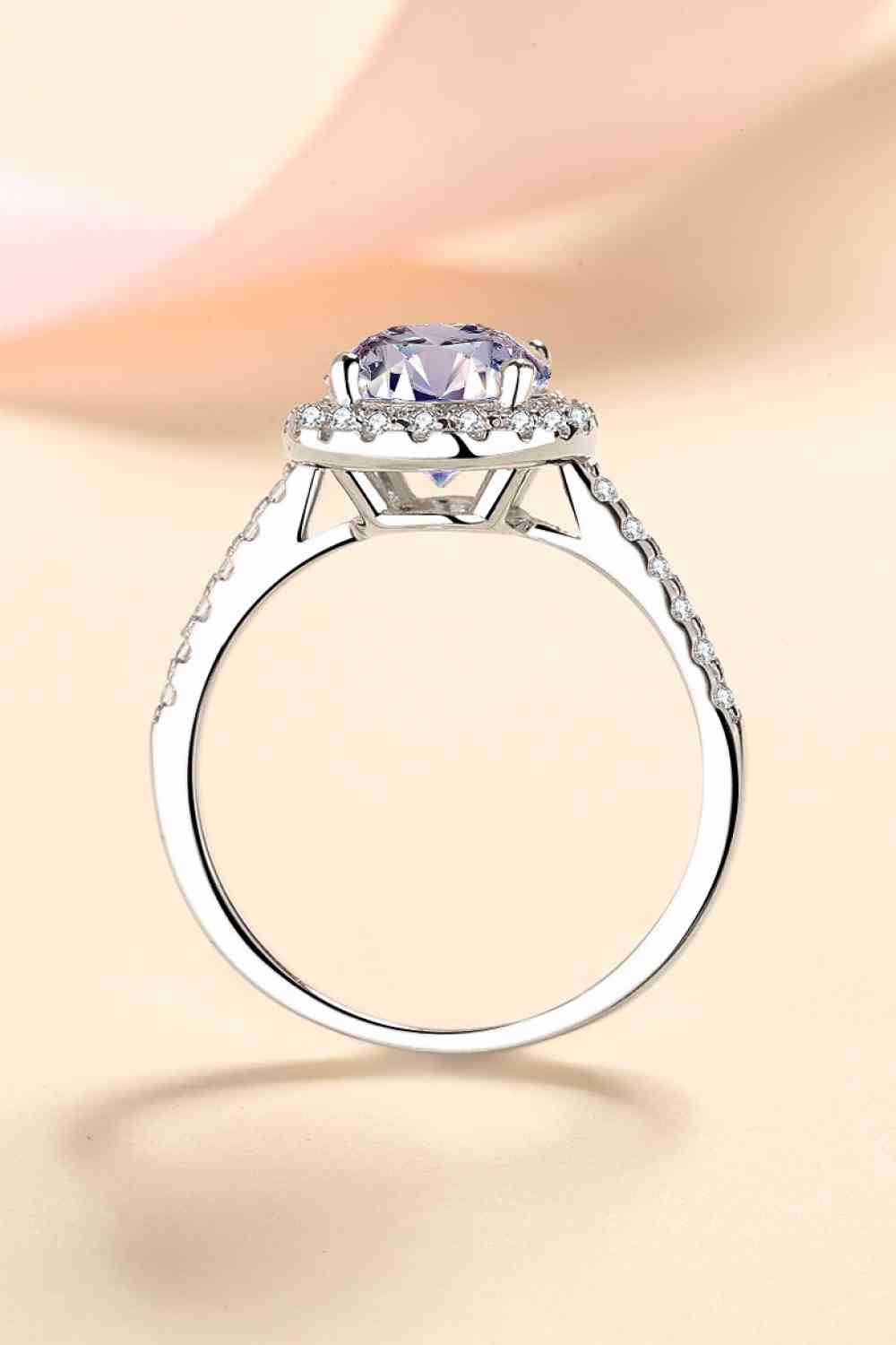 2 Carat Moissanite 925 Sterling Silver Halo Ring - Ladyez