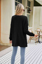 Long Sleeve Pocketed Cardigan - Ladyez