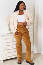 Double Take Open Front Long Sleeve Cardigan - Ladyez