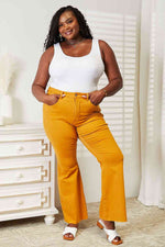 Judy Blue Full Size High Waist Tummy Control Garment Dyed Flare Jeans - Ladyez