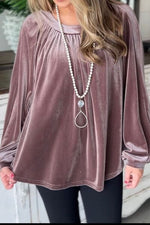 Ruched Round Neck Raglan Sleeve Blouse - Ladyez