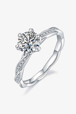 1 Carat Moissanite 925 Sterling Silver Ring - Ladyez