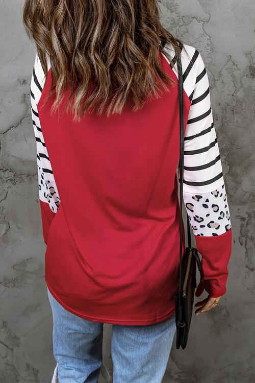 Bull Graphic Striped Long Sleeve T-Shirt - Ladyez