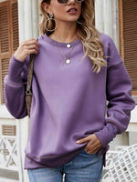 Dropped Shoulder Slit Sweatshirt - Ladyez