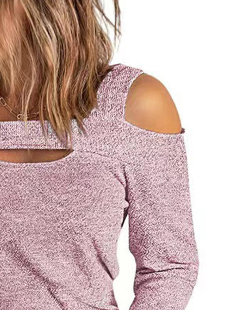 Full Size Cutout Cold Shoulder Blouse - Ladyez