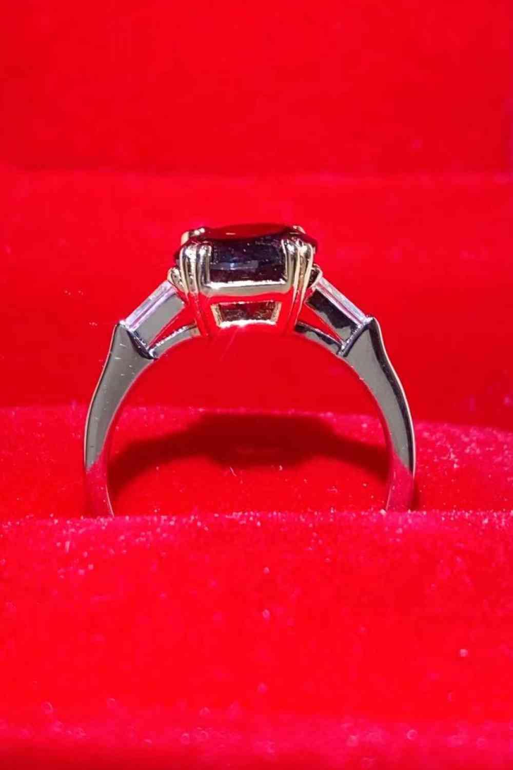 2 Carat Black Moissanite Platinum-Plated Ring - Ladyez