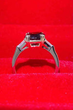 2 Carat Black Moissanite Platinum-Plated Ring - Ladyez