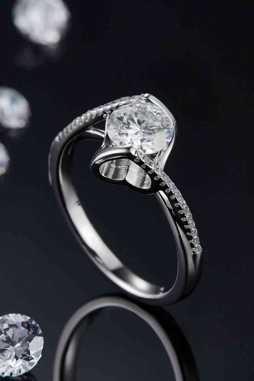 1 Carat Moissanite 925 Sterling Silver Twisted Ring - Ladyez
