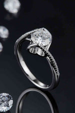 1 Carat Moissanite 925 Sterling Silver Twisted Ring - Ladyez