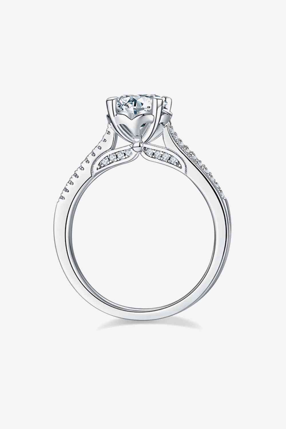 Adored 1 Carat Moissanite 925 Sterling Silver Side Stone Ring - Ladyez