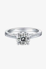 Adored 1 Carat Moissanite 925 Sterling Silver Side Stone Ring - Ladyez