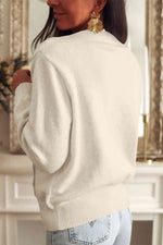 Round Neck Long Sleeve Cardigan - Ladyez