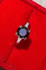 2 Carat Black Moissanite Platinum-Plated Ring - Ladyez
