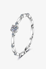 Moissanite 925 Sterling Silver Rhodium-Plated Ring - Ladyez