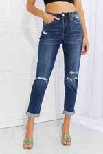 Vervet by Flying Monkey Full Size Distressed Cropped Jeans with Pockets - Ladyez
