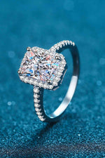 2 Carat Moissanite 925 Sterling Silver Halo Ring - Ladyez