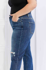 Vervet by Flying Monkey Full Size Distressed Cropped Jeans with Pockets - Ladyez