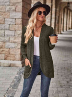 Open Front Cardigan with Pockets - Ladyez