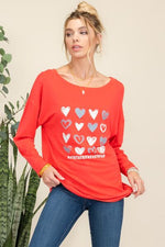 Celeste Full Size Heart Graphic Long Sleeve T-Shirt - Ladyez