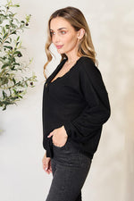Zenana Buttoned Long Sleeve Blouse - Ladyez