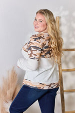 Hailey & Co Full Size Printed Round Neck Blouse - Ladyez