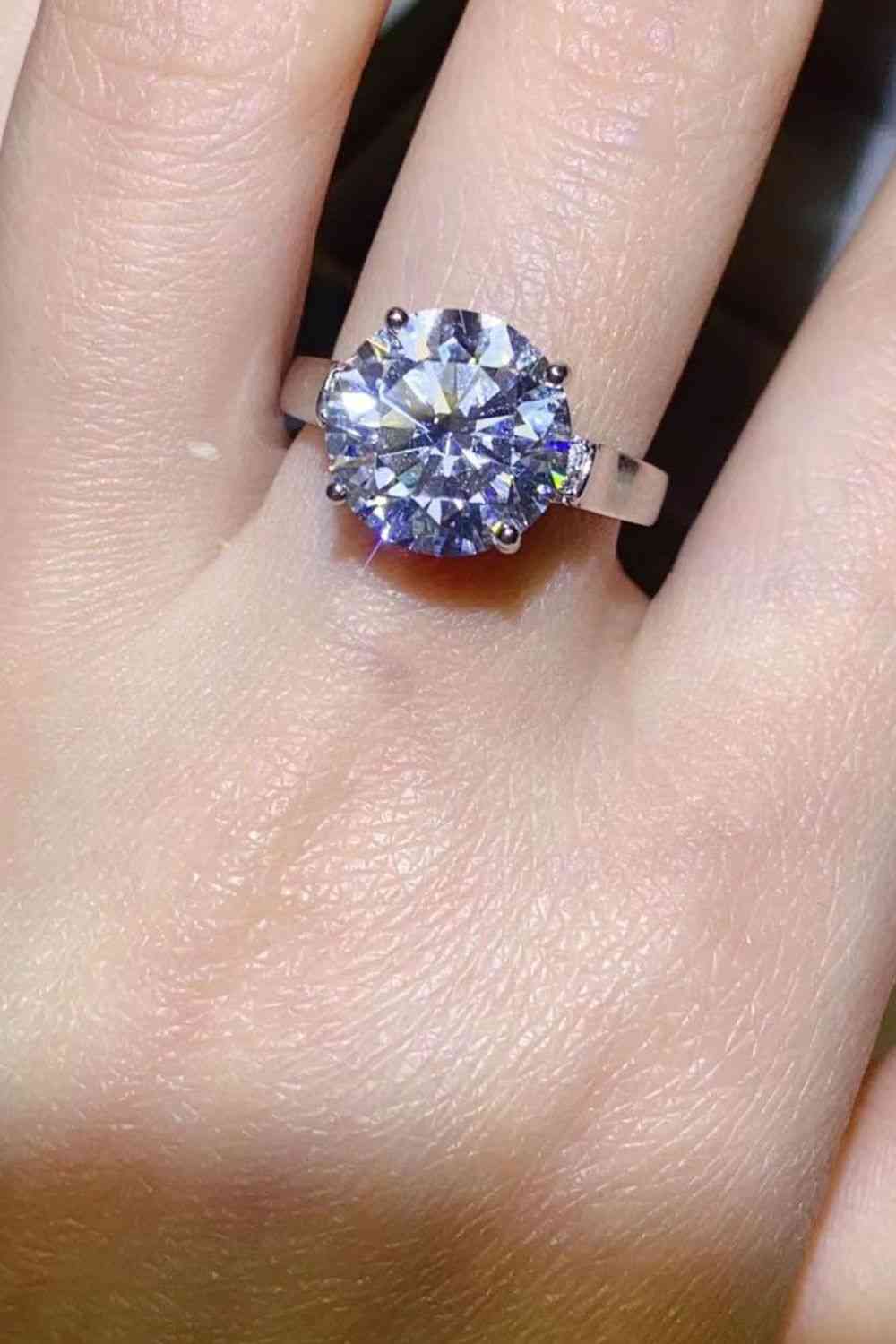 5 Carat Moissanite Platinum-Plated Ring - Ladyez