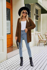Long Sleeve Pocketed Cardigan - Ladyez