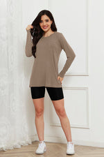 Basic Bae Full Size Round Neck Long Sleeve Top - Ladyez