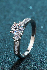 Lucky Charm Moissanite Rhodium-Plated Ring - Ladyez
