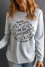 Graphic Round Neck Long Sleeve T-Shirt - Ladyez