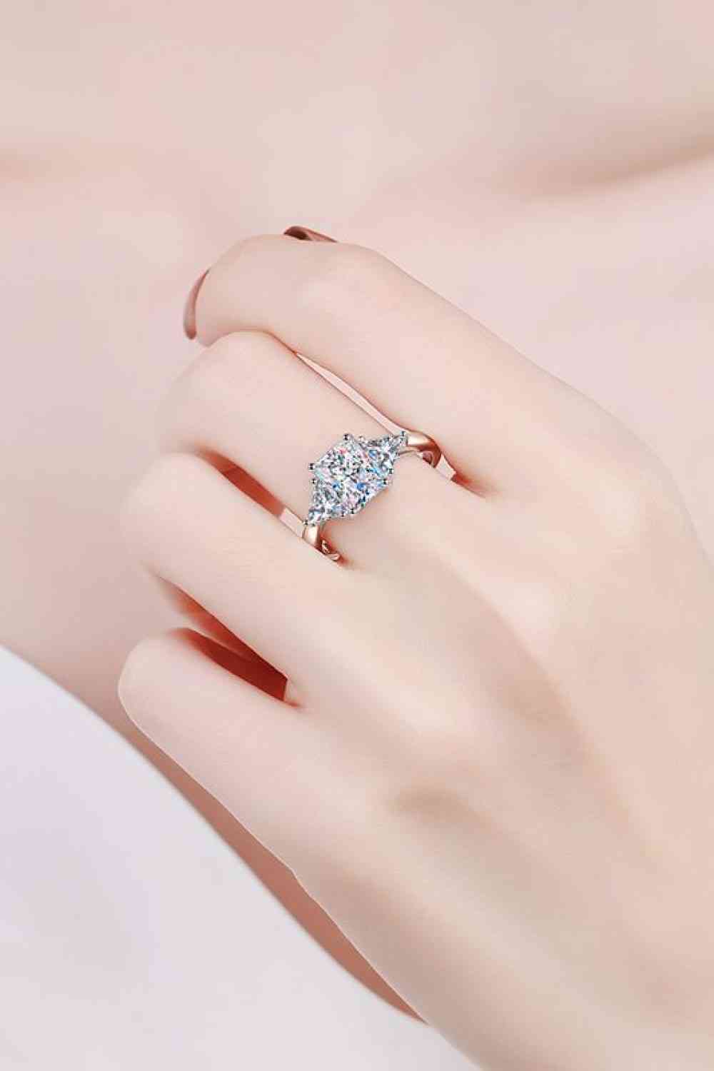 3 Carat Moissanite 925 Sterling Silver Rhodium-Plated Ring - Ladyez