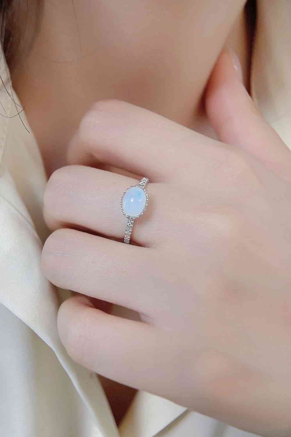 Moonstone 925 Sterling Silver Ring - Ladyez