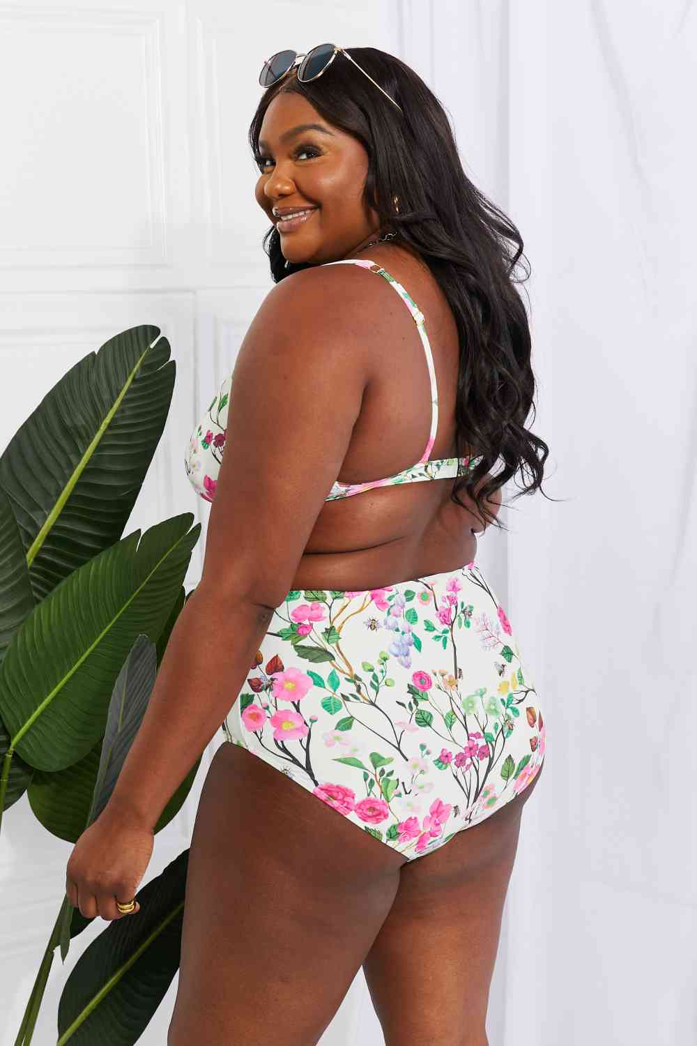 Marina West Swim Take A Dip Twist High-Rise Bikini in Cream - Ladyez