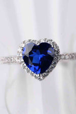 2 Carat Moissanite Heart-Shaped Side Stone Ring - Ladyez