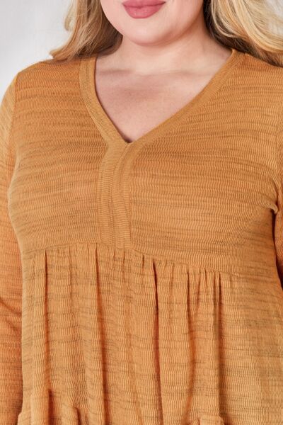 Hailey & Co Full Size V-Neck Flounce Sleeve Blouse - Ladyez
