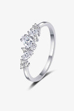 Adored Moissanite Rhodium-Plated Ring - Ladyez