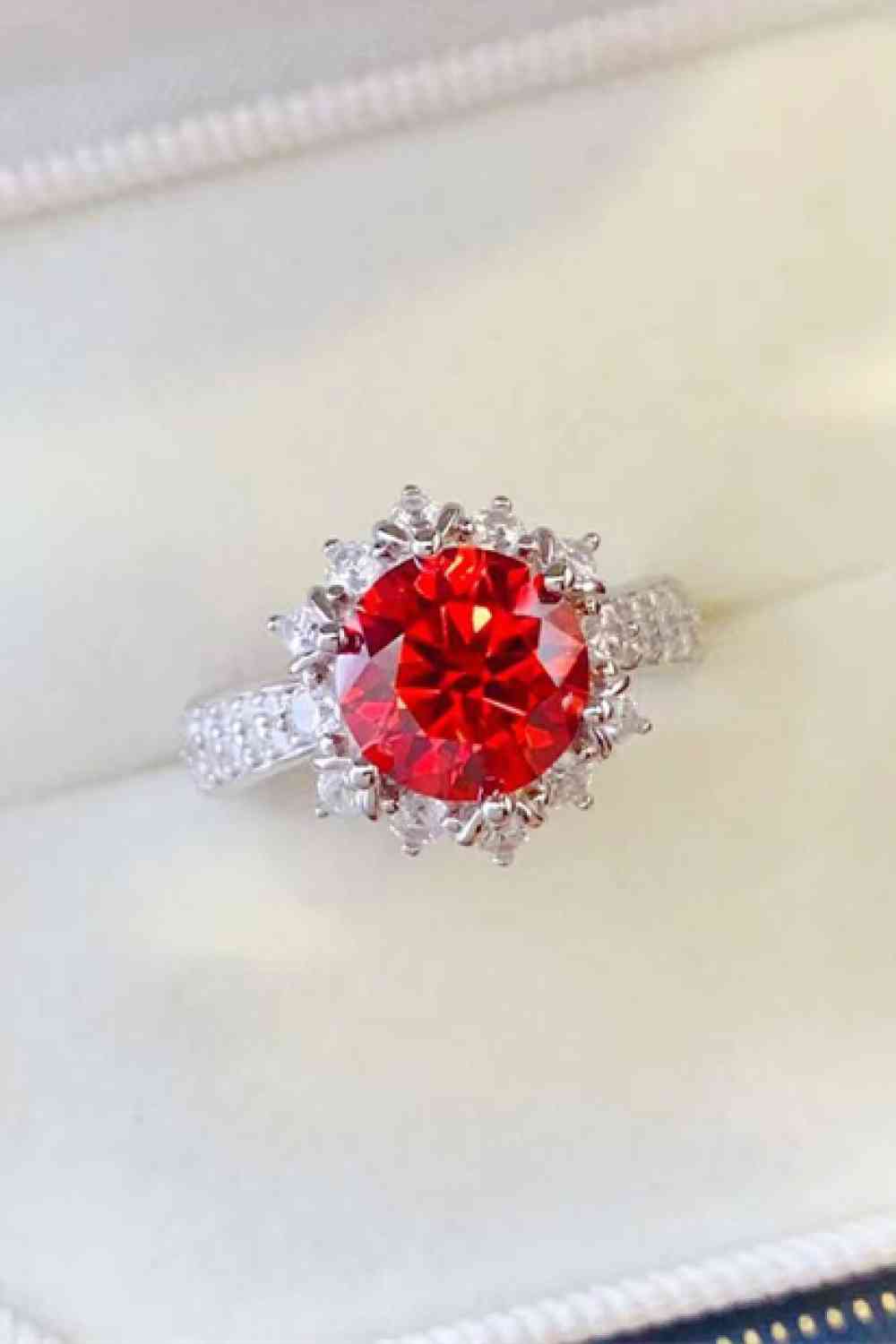 2 Carat Moissanite 925 Sterling Silver Halo Ring - Ladyez