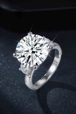 8.6 Carat Moissanite Platinum-Plated Ring - Ladyez