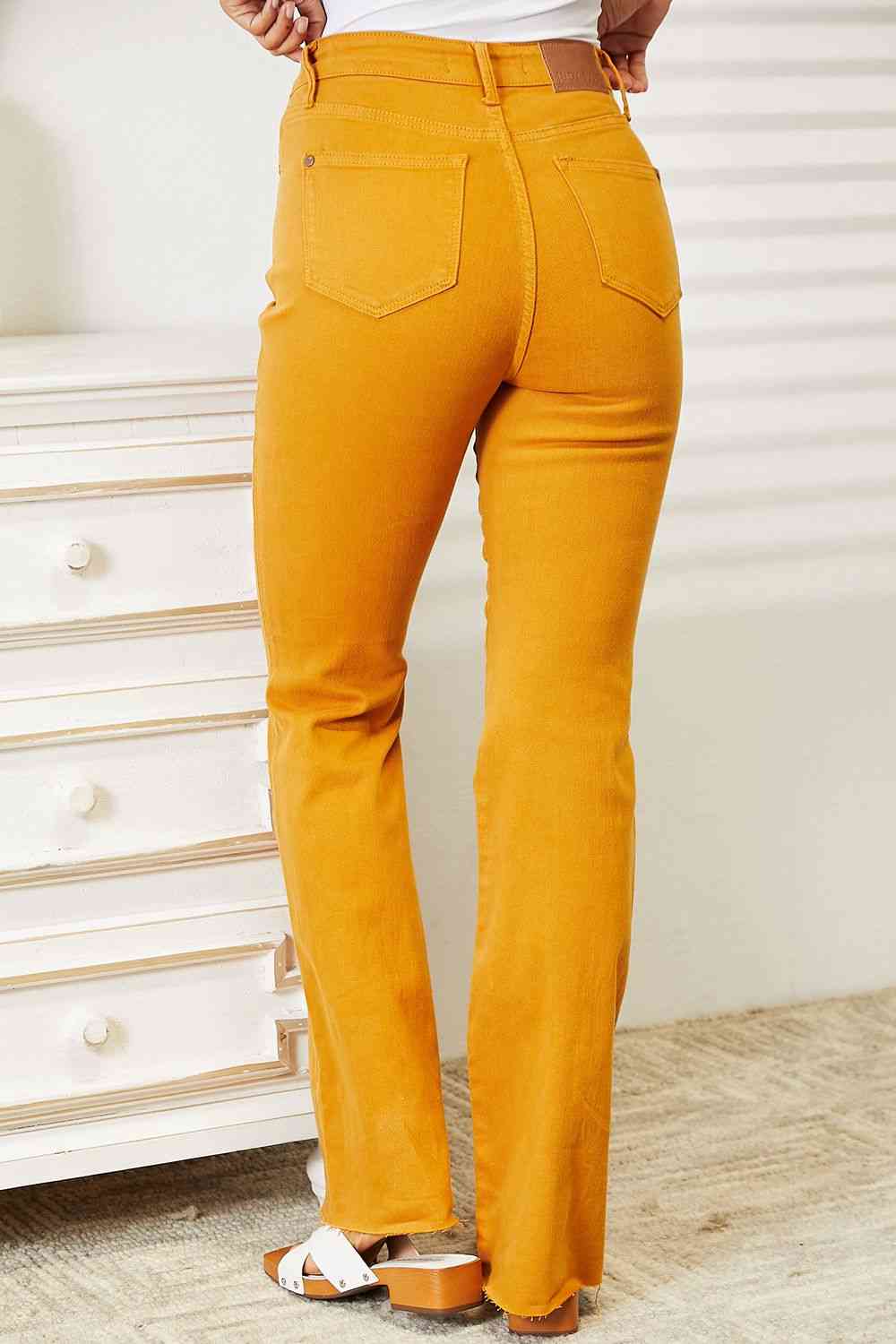 Judy Blue Full Size High Waist Tummy Control Garment Dyed Flare Jeans - Ladyez