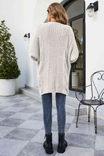Open Front Dolman Sleeve Cardigan - Ladyez