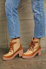 East Lion Corp Lace Up Lug Booties - Ladyez