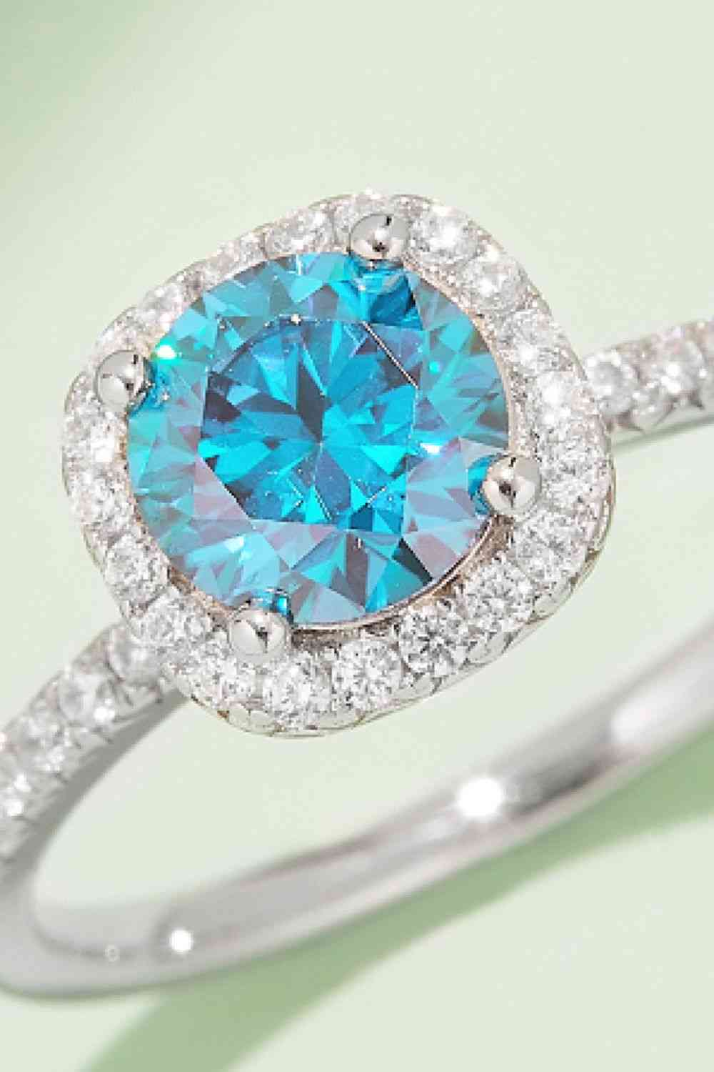 Adored 1 Carat Moissanite 925 Sterling Silver Halo Ring - Ladyez