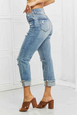 RISEN Full Size Leilani Distressed Straight Leg Jeans - Ladyez