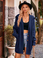 Dropped Shoulder Long Sleeve Cardigan - Ladyez