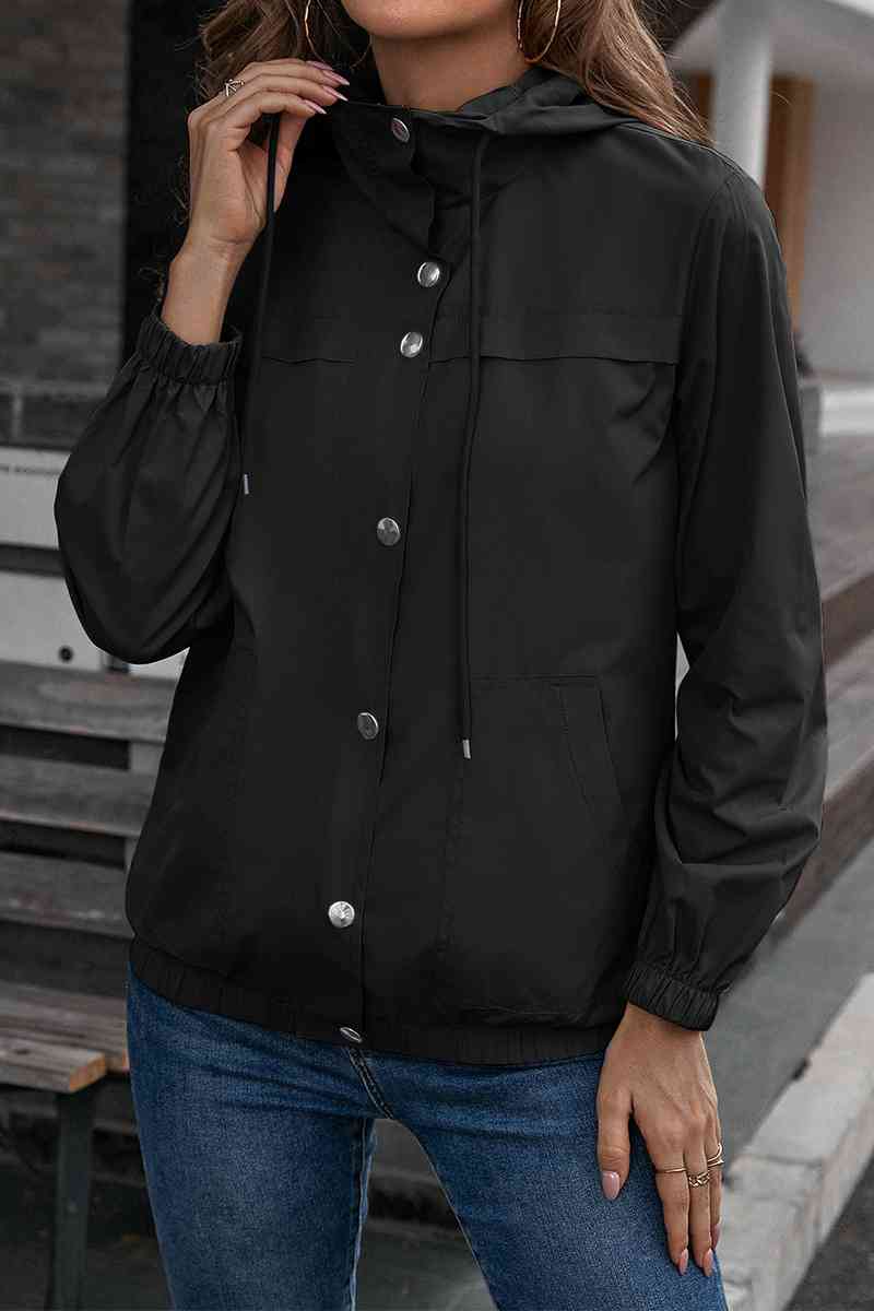 Button-Down Long Sleeve Sports Jacket - Ladyez