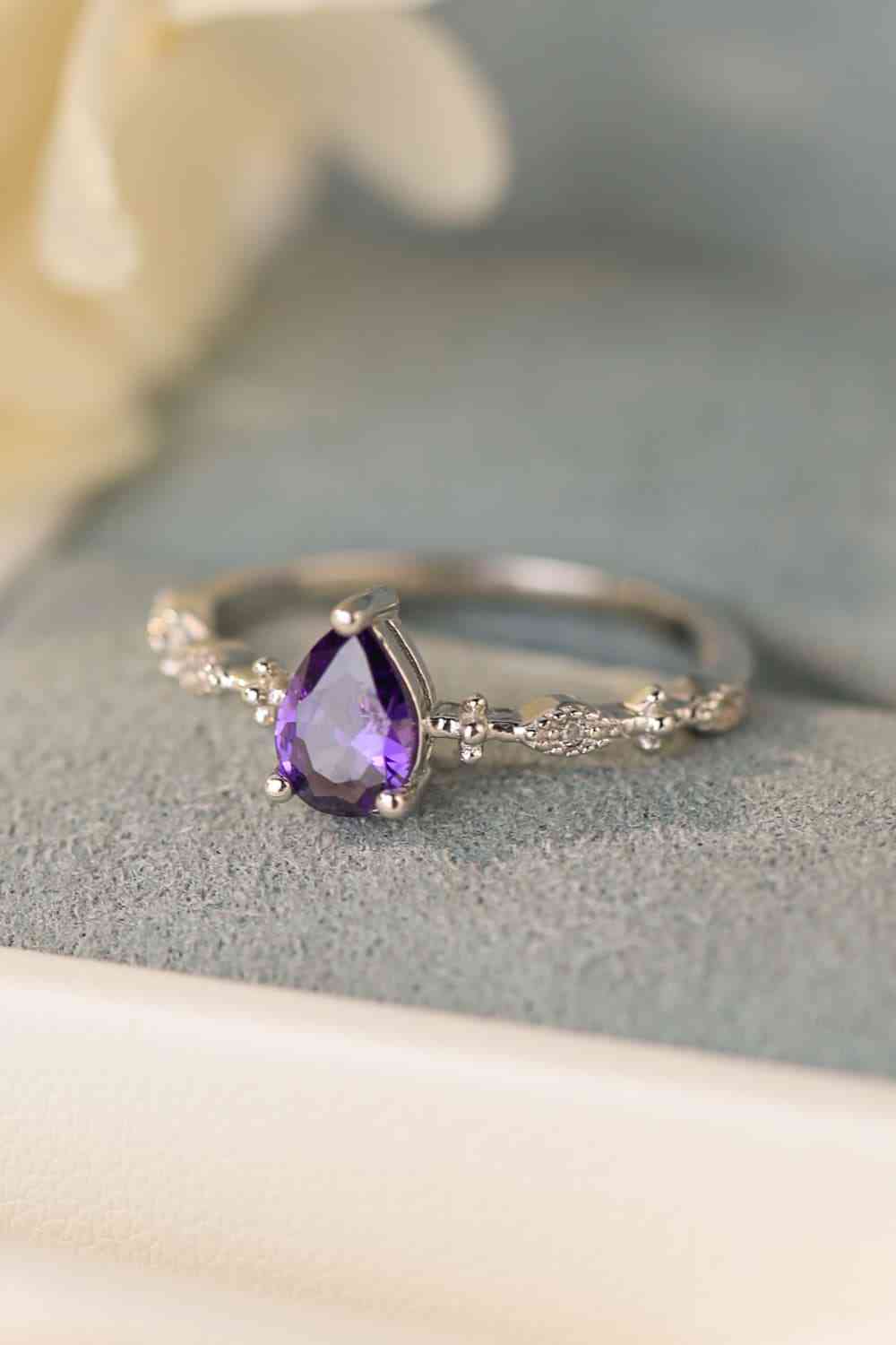 Amethyst 925 Sterling Silver Ring - Ladyez