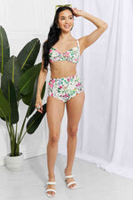 Marina West Swim Take A Dip Twist High-Rise Bikini in Cream - Ladyez