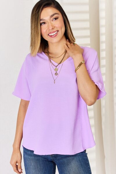 Zenana Texture Short Sleeve T-Shirt - Ladyez