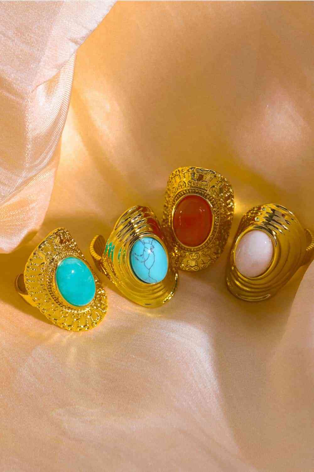 Natural Stone Copper Ring - Ladyez